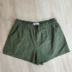 No Boundaries Army Green Women's Athletic Shorts